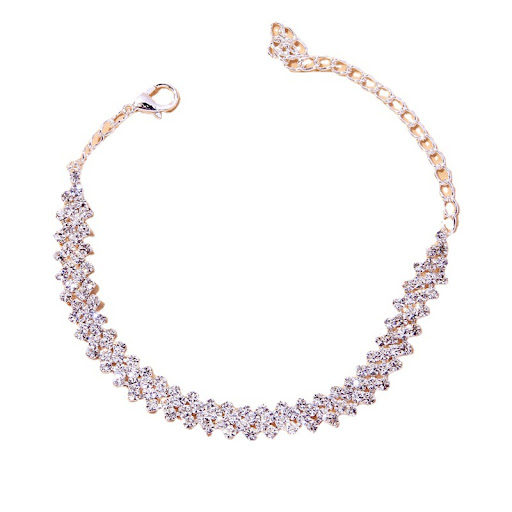 Title 5, Diamond Shaped Rhinestone Cross Anklet. A simpl...