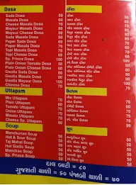 Prince Bhajipav menu 1