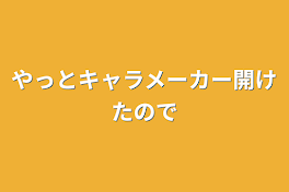 やっとキャラメーカー開けたので