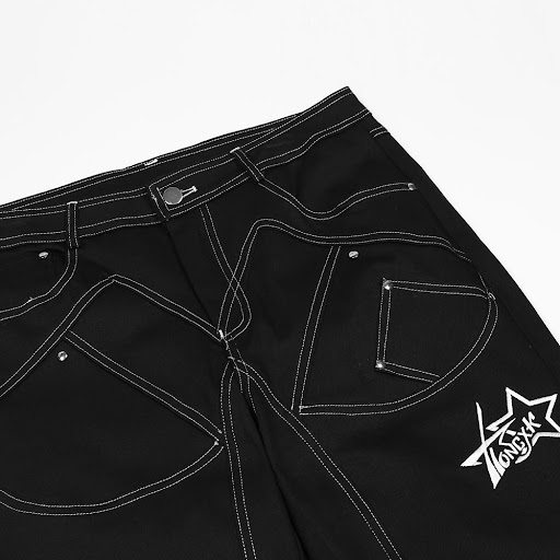 Title 5, Street Fashion Slit Trousers Casual Straight Pa...
