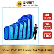 Bể Bơi Cho Bé, Dày Dặn, Bền Đẹp, Bể Phao 1M3 1M5 1M8 2M1 Chống Trơn Trượt Hình Chữ Nhật