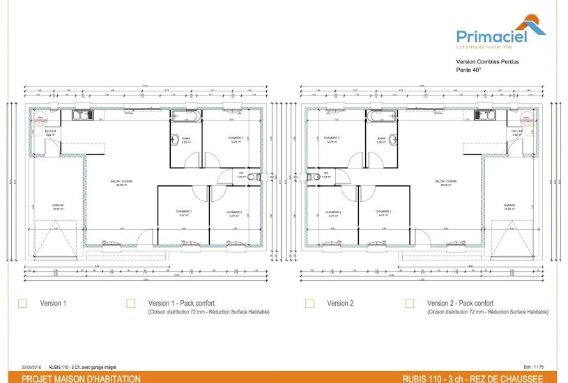  Vente Terrain + Maison - Terrain : 555m² - Maison : 68m² à Villiers-au-Bouin (37330) 