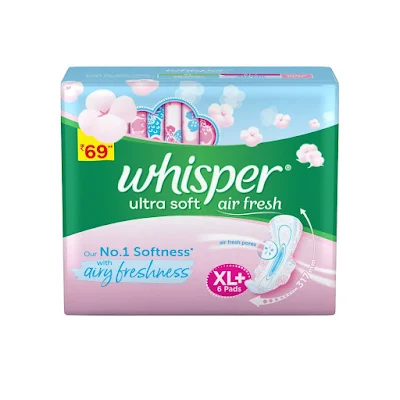 Whisper Ulta Soft Air Fresh Xl+ - 6 pc