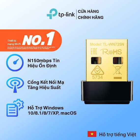 [Hỏa Tốc] Bộ Chuyển Đổi Usb Wifi Tp - Link Tl - Wn725N Chuẩn N 150Mbps