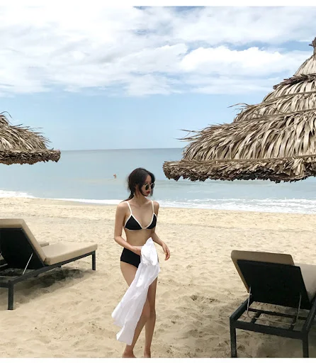 Title 2, Koreanischer Damen Bikini Badeanzug mit drei Pu...