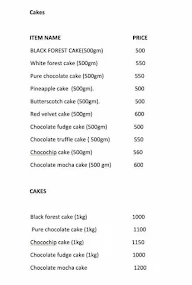 Cake World menu 1