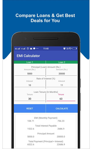 Screenshot EMI Calculator (Home & Persona