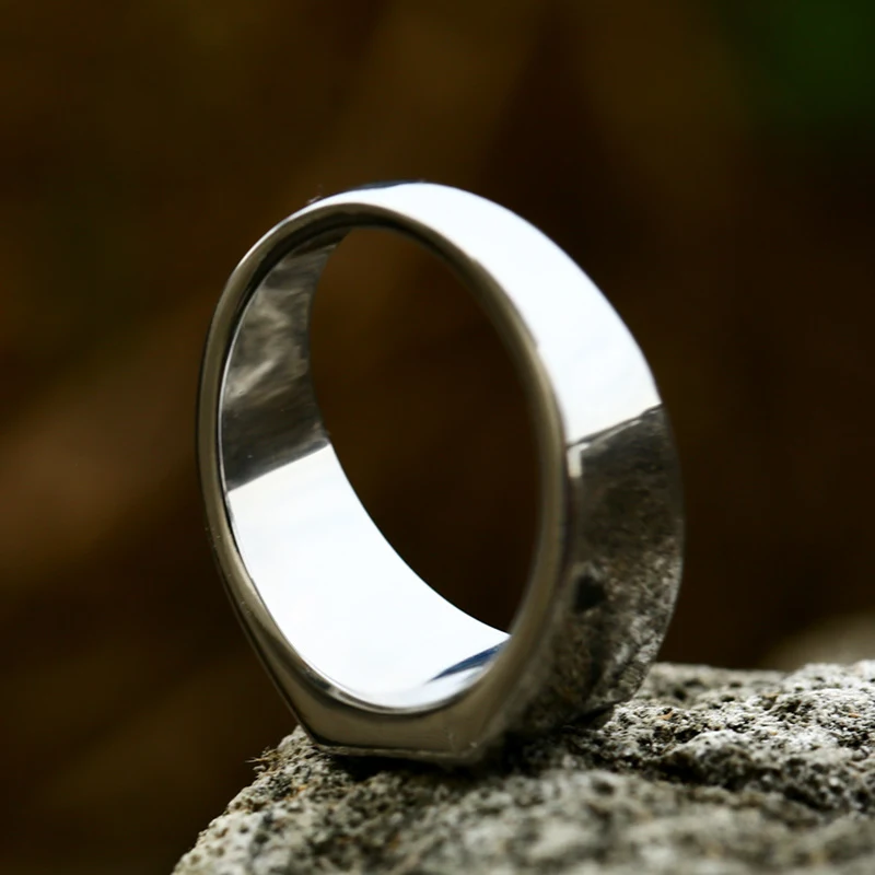 Title 4, Bague homme en acier inoxydable, titane avec mo...