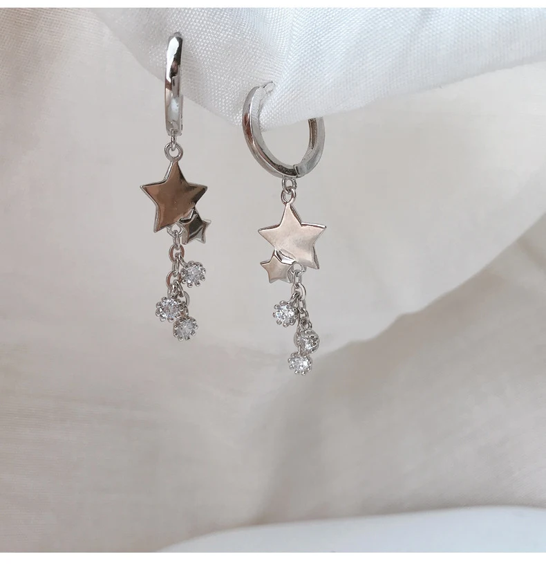 Title 3, Boucles doreilles clous pentagramme femme stra...
