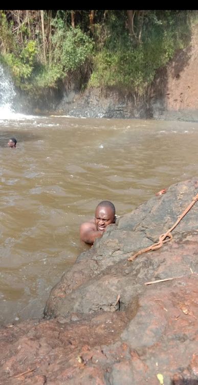 Murathi Magochi during a rescue mission at Gachocho falls in Kigumo, Murang'a.