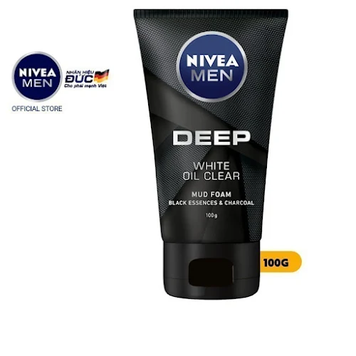 Sữa Rửa Mặt NIVEA MEN Deep Than Đen Hoạt Tính Sáng Da | Sạch Nhờn (100 g)