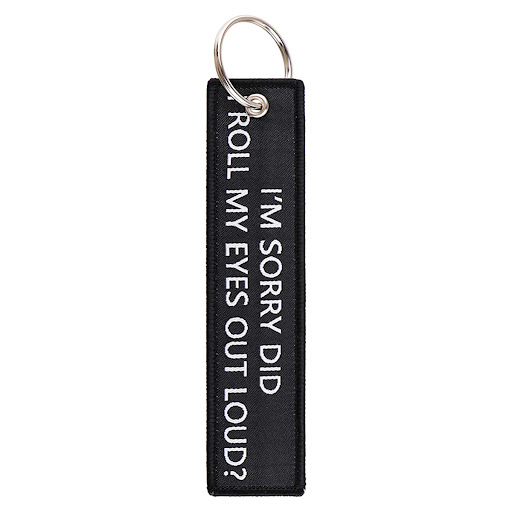 Title 22, Simple Quotation Weaving Mark Fabric Keychain A...