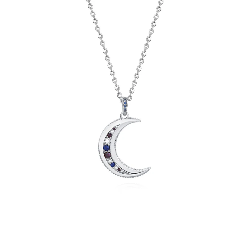 Collier lune en argent sterling 925 Yuanfan pour femme, design de niche, un bijou élégant et délicat pour sublimer votre look.