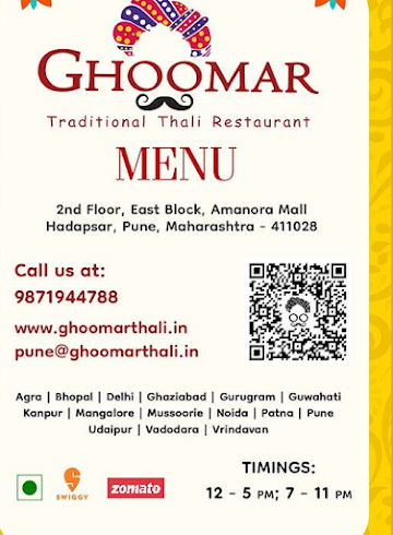 Ghoomar Traditional Thali Restaurant menu 