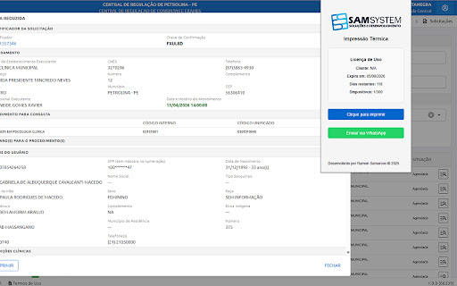 Samsystem - Impressor Térmica e Whatsapp screenshot 1