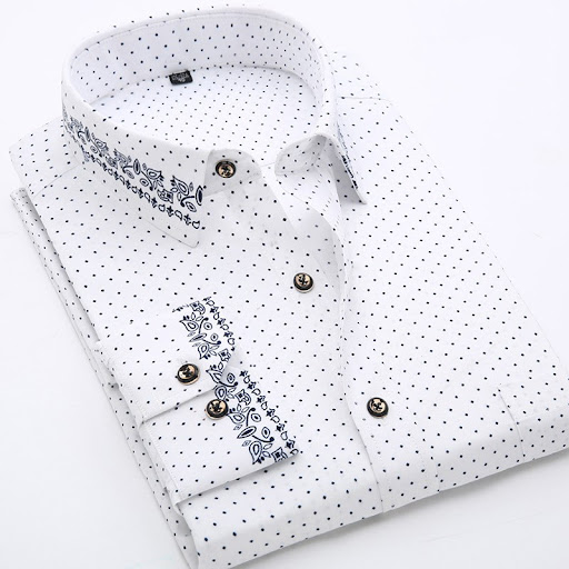 Title 10, Mens long-sleeved thin casual printed shirt, p...