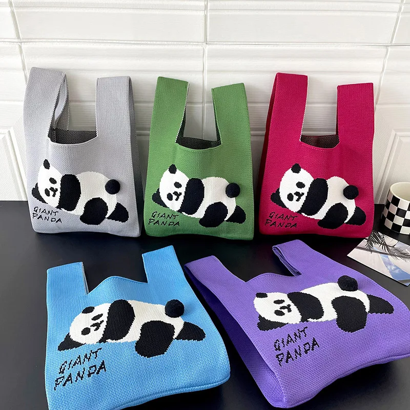 Title 2, Bolsa Colete Tricotada Panda Fofo Bolsa de Ombr...