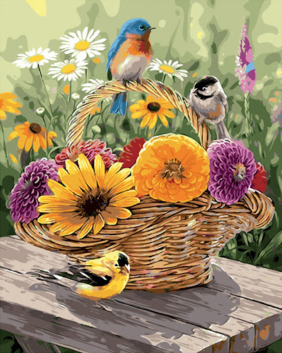 Title 1, DIY Digital Painting Flower and Bird Series. Pa...
