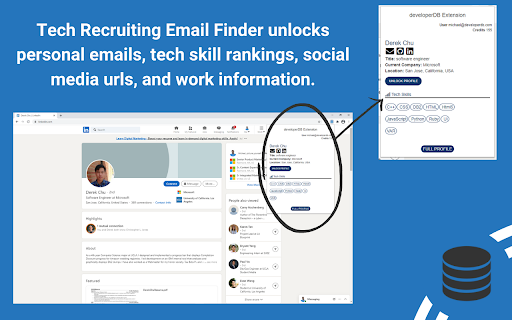 Tech Recruiting Email Finder by developerDB