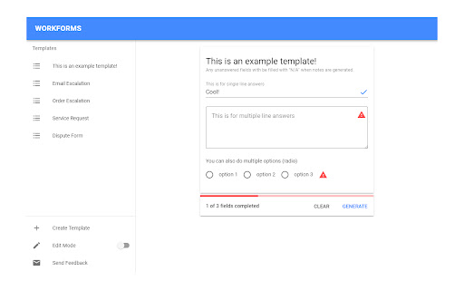 Notes/Form Generator | Workforms