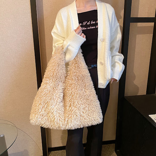 Title 4, New Autumn And Winter Plush Handbags, Large Cap...