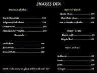 Shakes Den menu 1