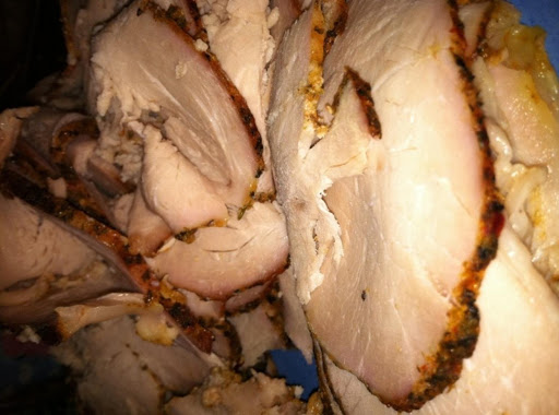 Thinly sliced pork roast.