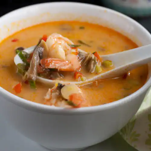 Prawns Clear Soup With Basil