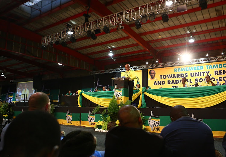 ANC President Jacob Zuma addresses delegates at the 54th ANC National Conference taking place in Nasrec.