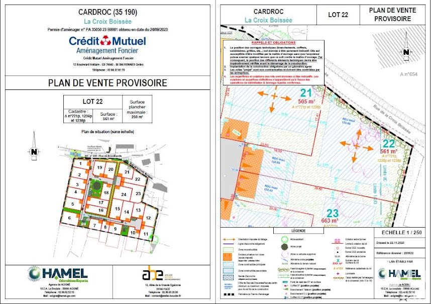 Vente terrain  561 m² à Cardroc (35190), 60 000 €