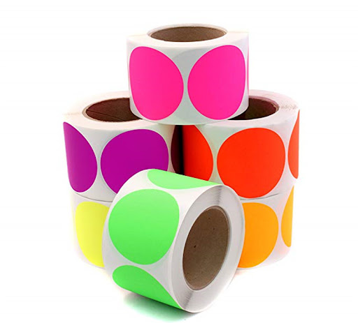 Title 2, 500 Pcs/Roll Chroma Color Code Point Label Stic...