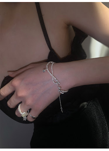Title 4, Double-layer Starry Pearl Bracelet For Girls A ...