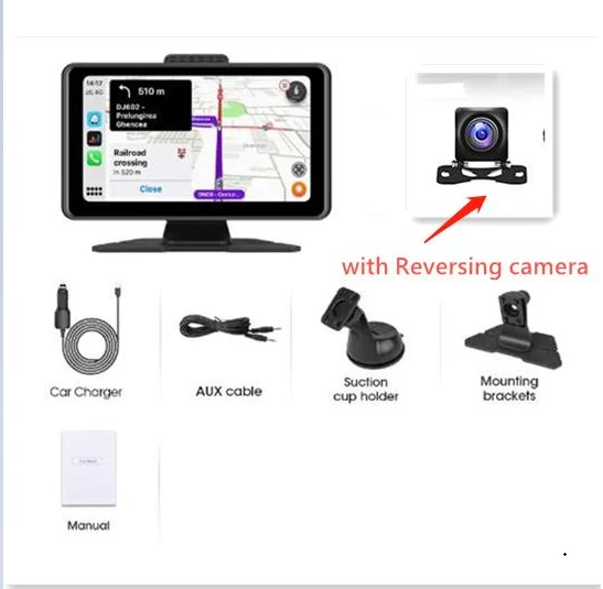 Moniteur tactile portable 7 pouces avec navigation GPS sans fil pour voiture. Navigation simplifiée et sans fil pour tous vos trajets.