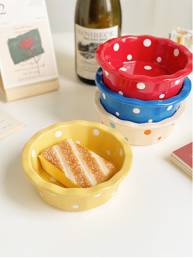 Title 9, Korean Cute Polka Dot Lace Bowl. Serve your fav...