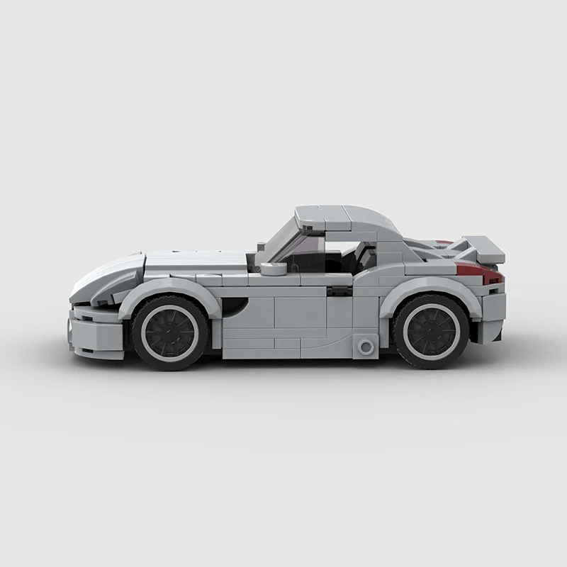 Modelo de vehículo de carreras Moc City con pequeñas partículas para construir un rompecabezas. ¡Disfruta construyendo y jugando con este juguete!