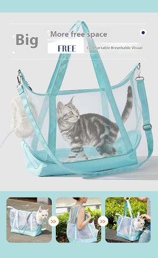 Title 3, Transparent Solid Color Nylon Cat Portable Pet ...