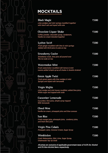 Pause Bar & Kitchen menu 