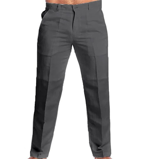Title 4, Mens Linen Diagonal Pocket Straight Solid Colo...