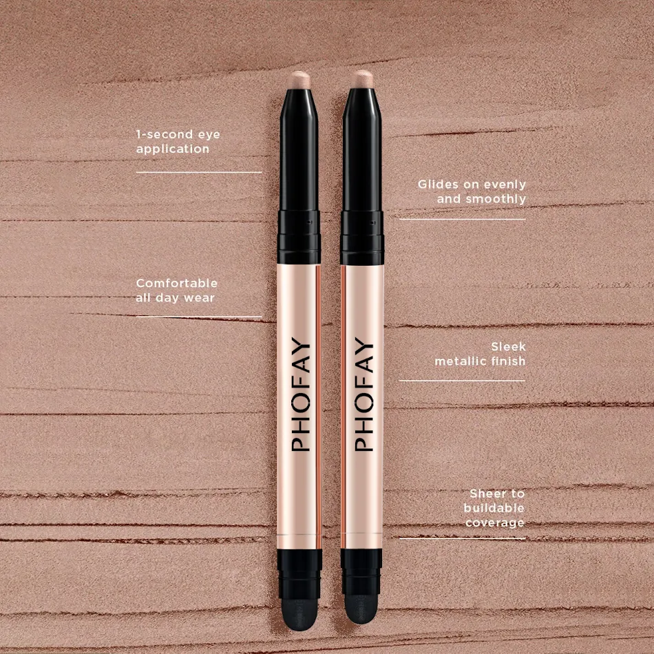 PHOFAY Eyeshadow Stick Easy Application, Long Lasting, Intense Colors, Flawless Eye Makeup, Perfect for Travel or On the