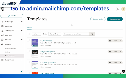 MailChimp Templates for Gmail™ by cloudHQ