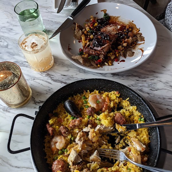 Paella and Duck Breast Entrees