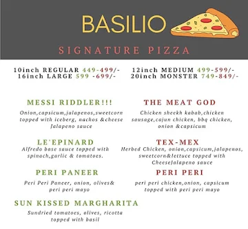 Basilia menu 