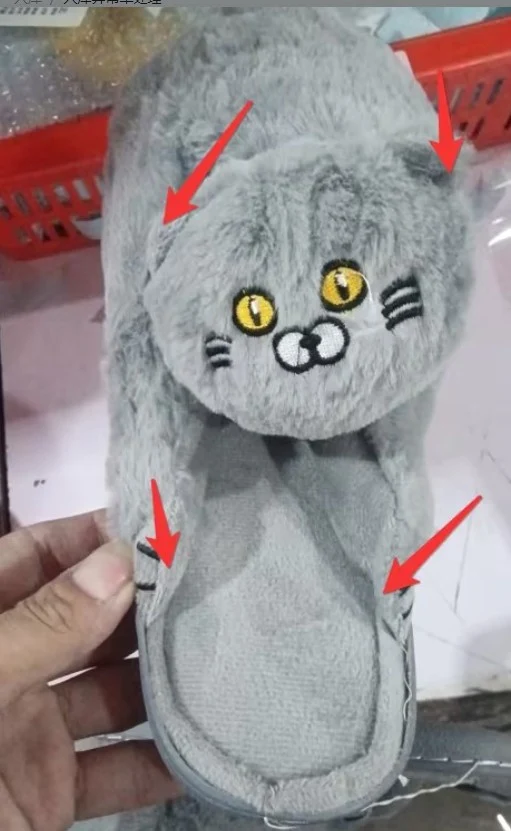 Cute and warm slingback simulation cat slippers for home. Enjoy cozy comfort with these plush slippers, perfect for rela