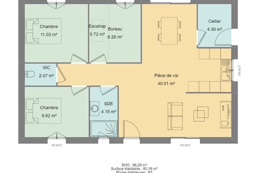  Vente Terrain + Maison - Terrain : 850m² - Maison : 80m² à Saint-Jean-Saint-Germain (37600) 