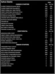 Satva SkyBar menu 1