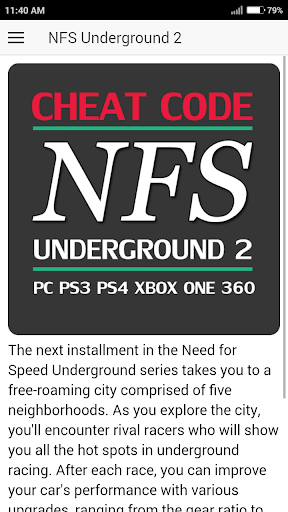 Download Cheat Code For Need For Speed Underground 2 Game Google Play Apps Atsfpm0tyl8z Mobile9