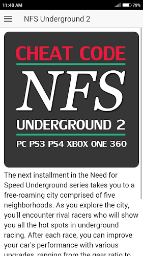 Download Cheat Code For Need For Speed Underground 2 Game Apk Latest Version For Android