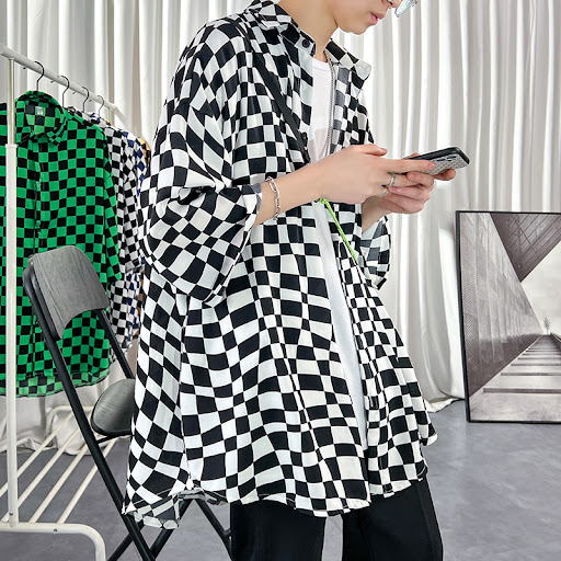 Title 3, Mens Ice Silk Jacket With Checkerboard Three Q...