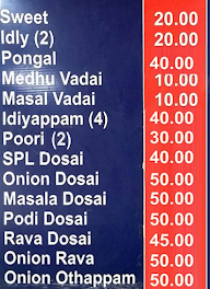 Hotel Vasantham menu 1