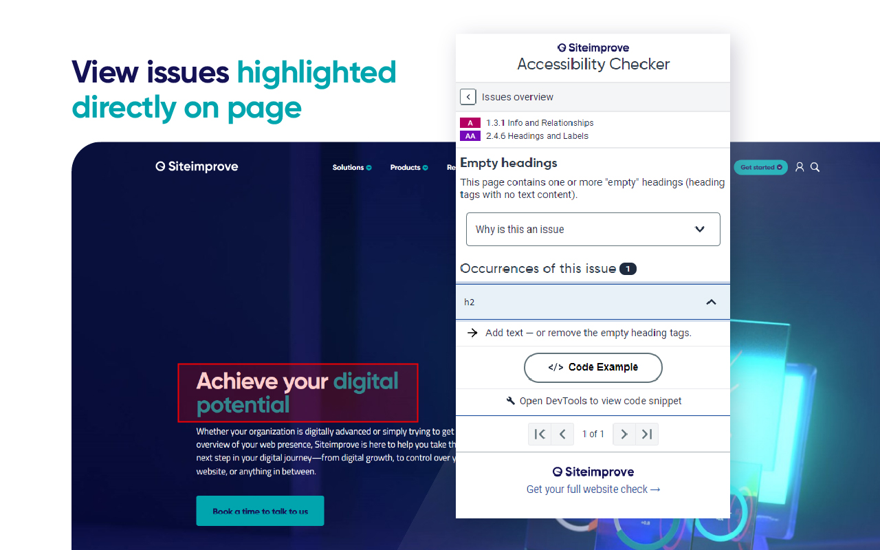 Siteimprove Accessibility Checker Preview image 6